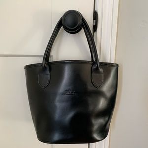 Vintage Longchamp Smooth Leather Bucket Tote purse
